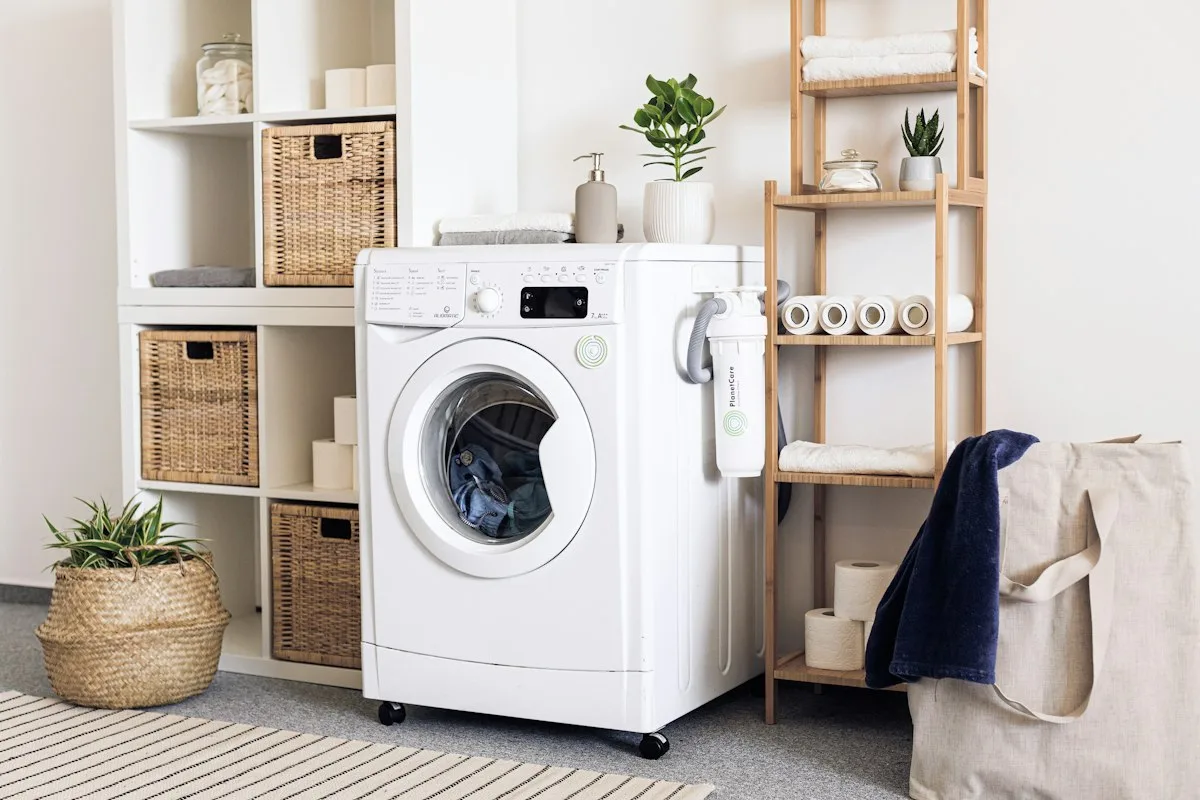 Professional dryer repair technician working on laundry appliance
